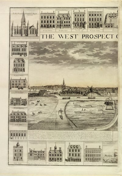 Het Westelijke Uitzicht van de Stad Great Yarmouth in Norfolk, gegraveerd door John Harris door J. Corbridge